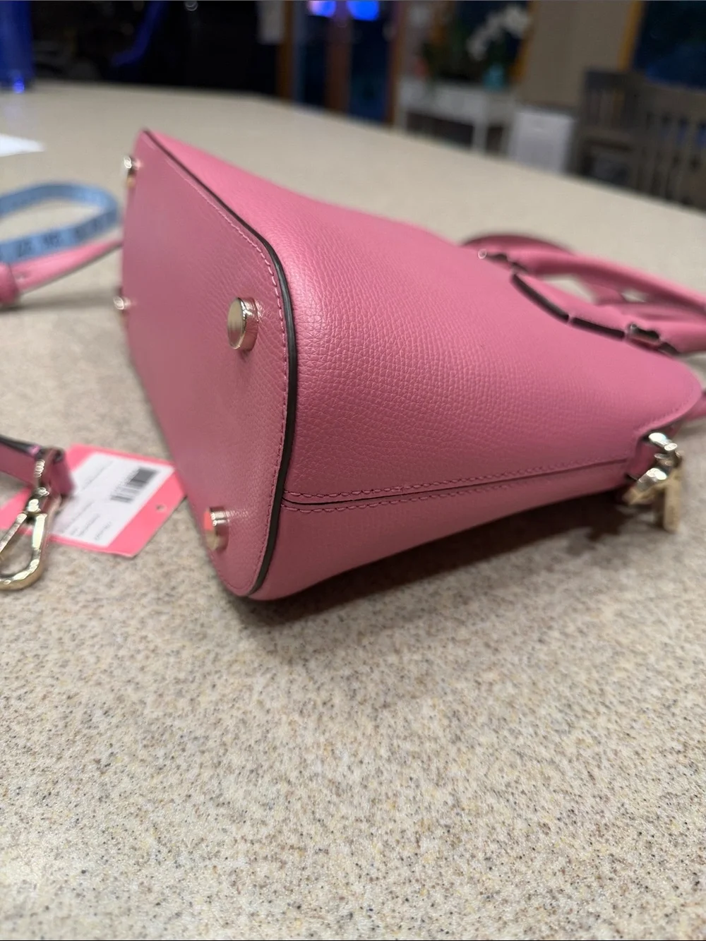kate spade blustery pink “SylviaPebbled  medium Dome Satchel w/ Removable Strap
